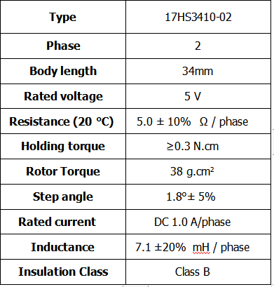 TwoPhase FourPhase Hybrid Stepper Motor 17HS341002