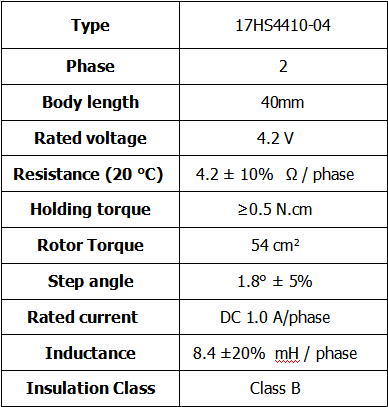 TwoPhase FourPhase Hybrid Stepper Motor 17HS441004