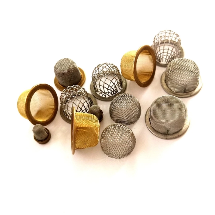 copper wire mesh cap filter brass mesh strainer