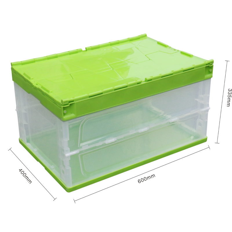 600400mm foldable plastic crate with lid collapsible plastic crates