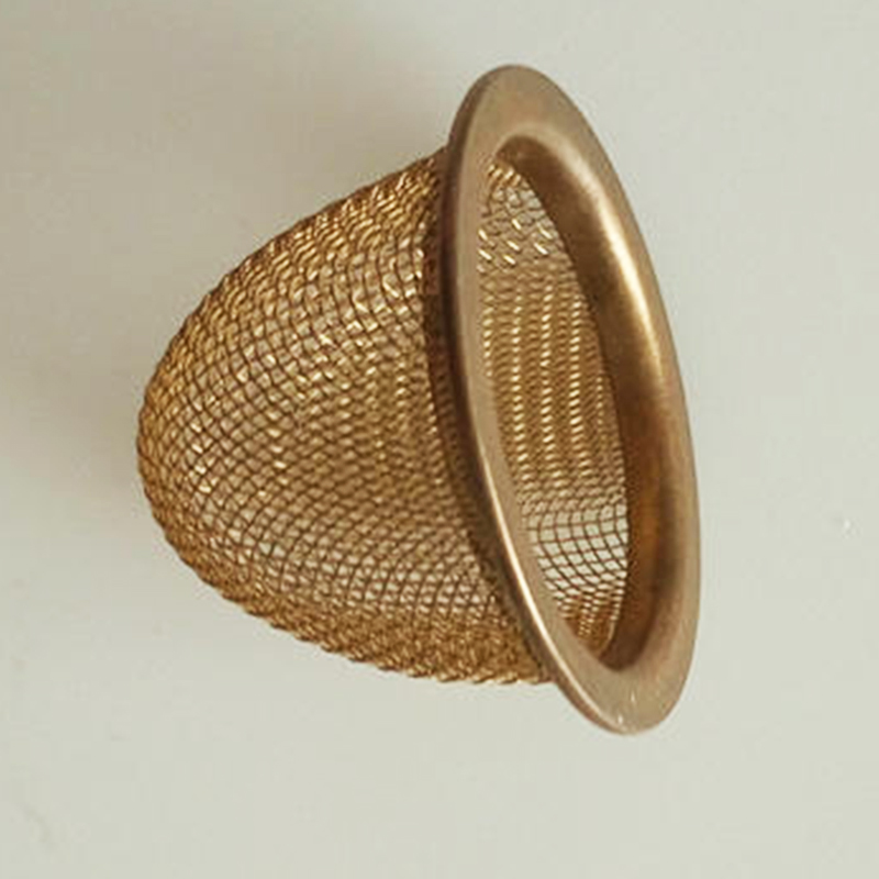 copper wire mesh cap filter brass mesh strainer