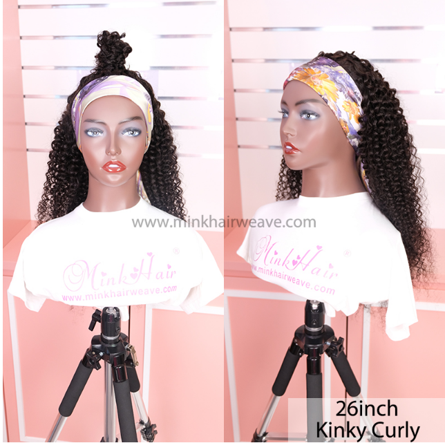 180 Density Headband Wig No Lace No Glue Human Hair Wigs