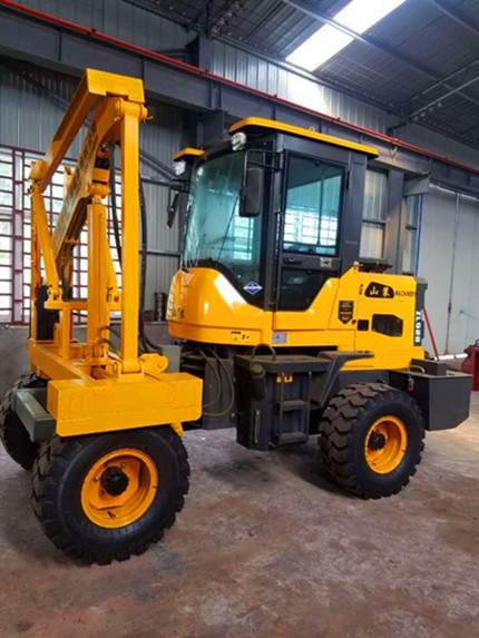 Pile Driver for Installing Highway Guardrail