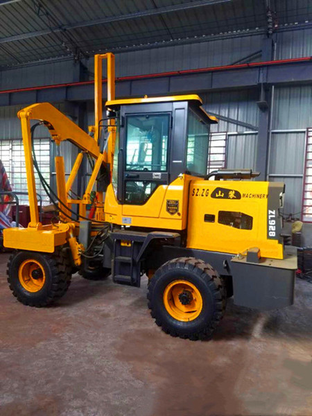Pile Driver for Installing Highway Guardrail