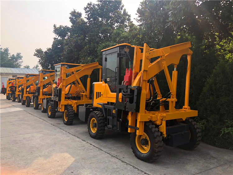 Pile Driver for Installing Highway Guardrail