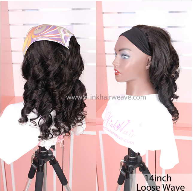 180 Density Headband Wig No Lace No Glue Human Hair Wigs