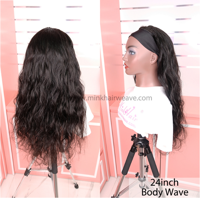 180 Density Headband Wig No Lace No Glue Human Hair Wigs