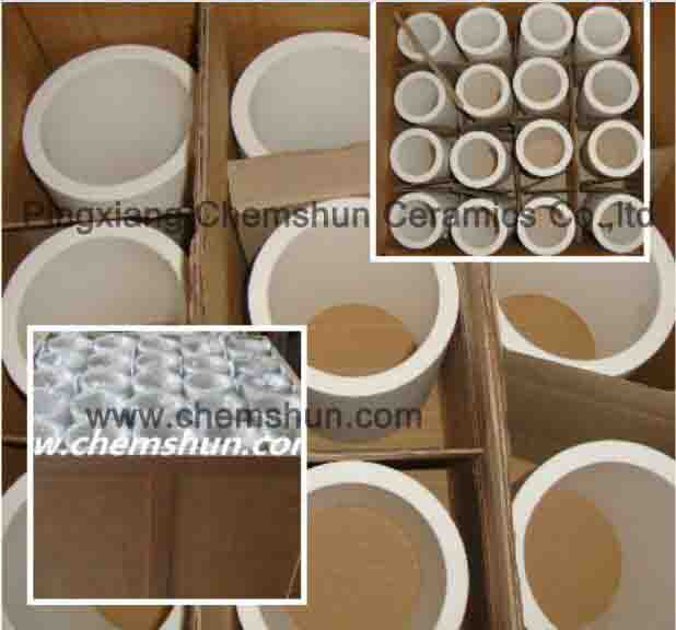 Alumina ceramic sleeve lined pipe elbow for mining