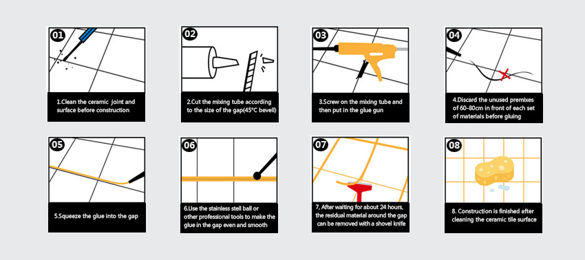 FLEXIBILITY TILE GROUT Bright pocelain glue cement tile sealer