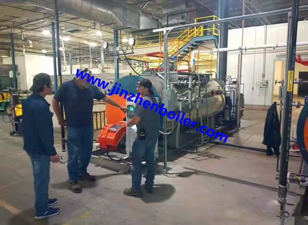 5006000kgH Fire Tube 3 Pass Wet Back Type Oil Fired Steam Boiler for cement plant