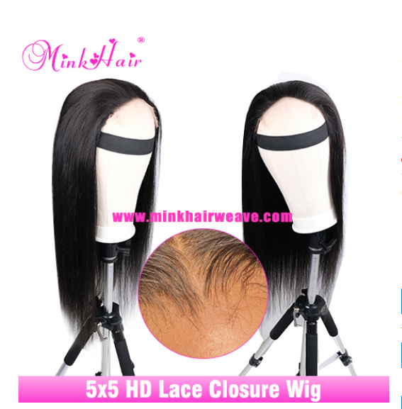 Mink Hair Weave HD Lace 4X4 5X5 Customized Wig 200 Density Lace Closure Wig