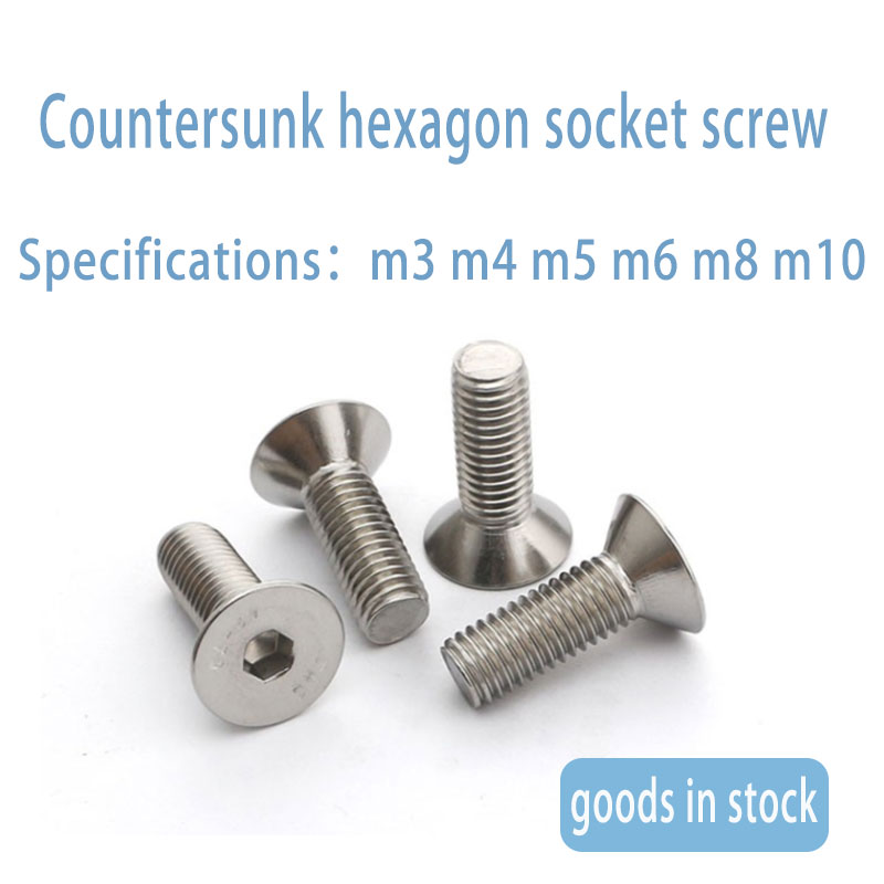 Spot din7991 nickel plated 109 countersunk head hexagon screw flat head hexagon bolt M1 6m8