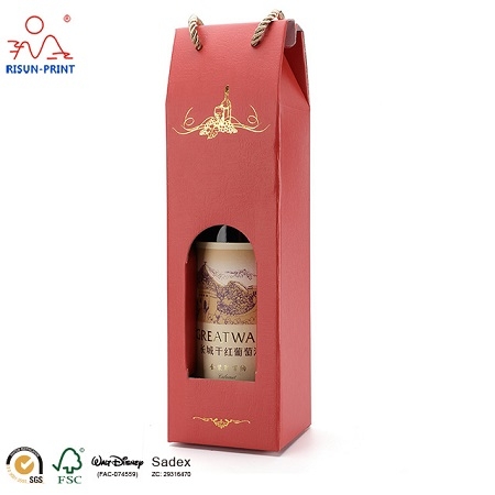 customized cardboard wine carton with window