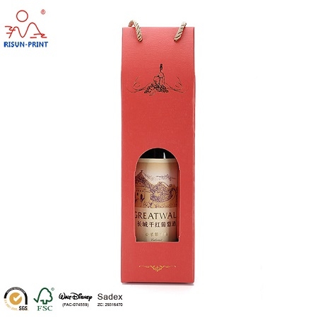 customized cardboard wine carton with window