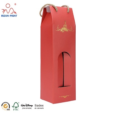 customized cardboard wine carton with window