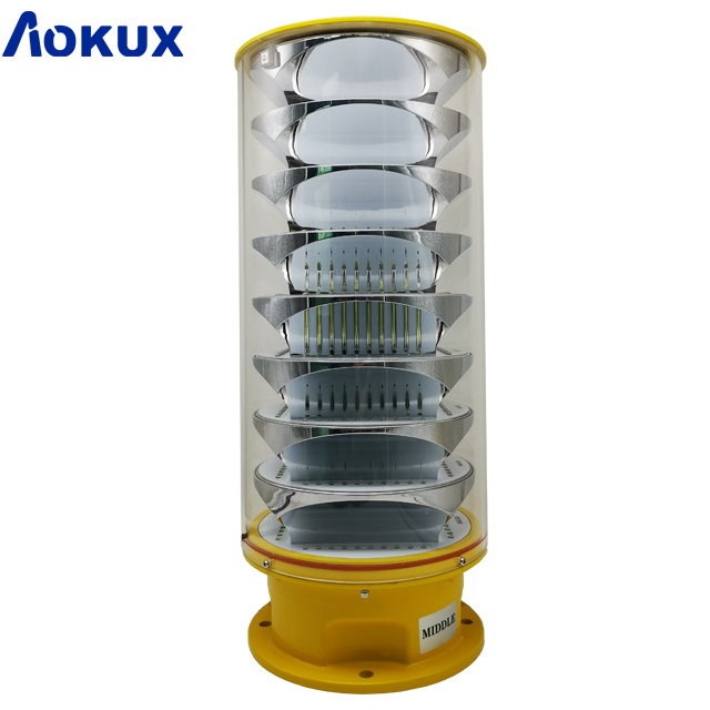 Aokux good quality 360 degree aircraft high intensity aviation obstruction light obstacle lights