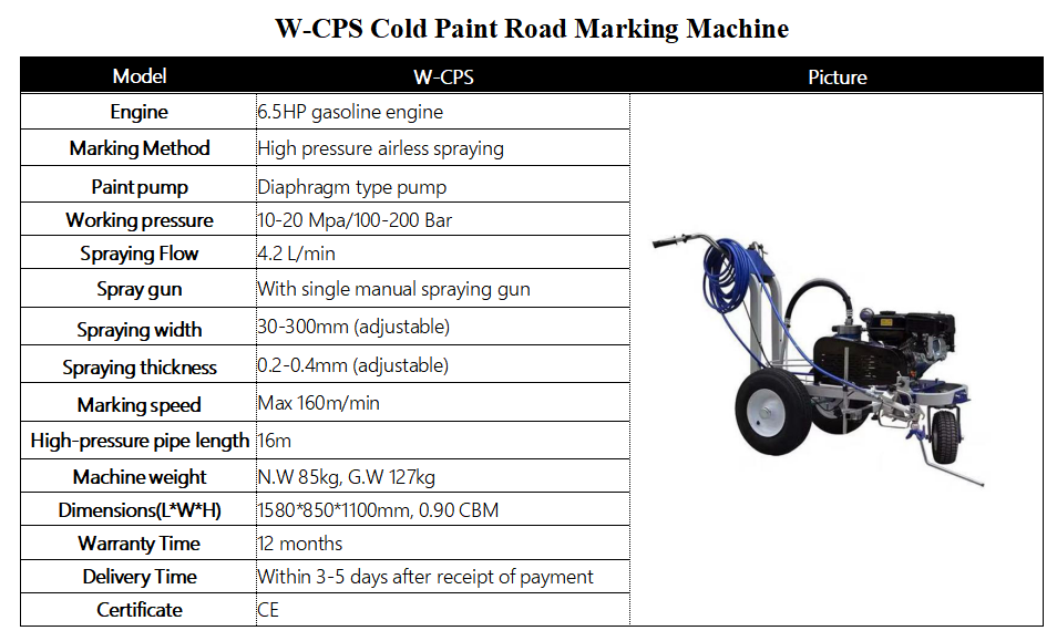 Road Marking Machine Cold Paint Line Striper Single Gun