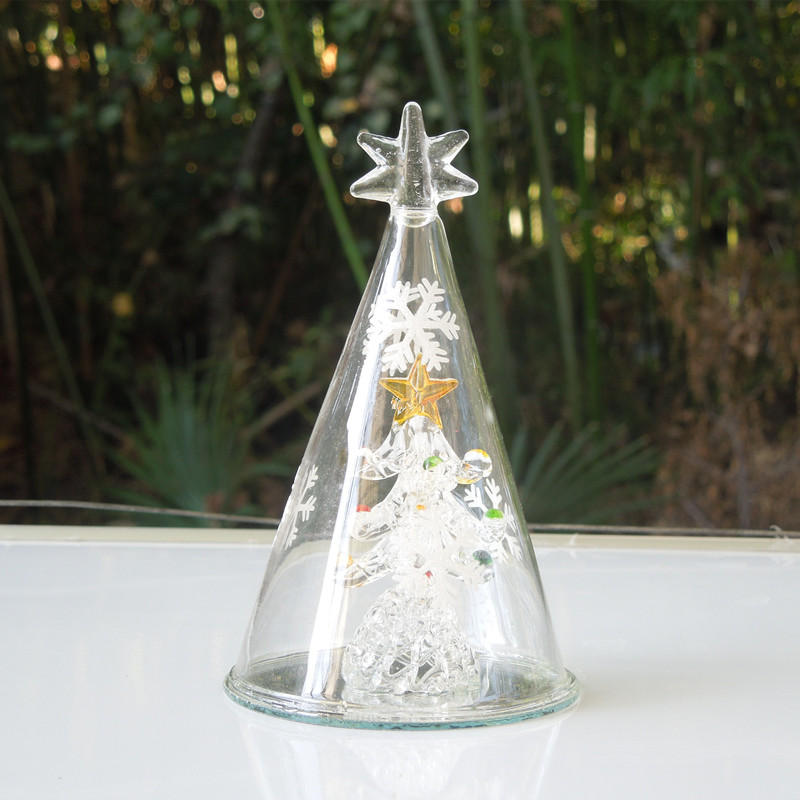 712cm Spun Glass Christmas Tree Table Decorations Mall Holiday Party Window Props