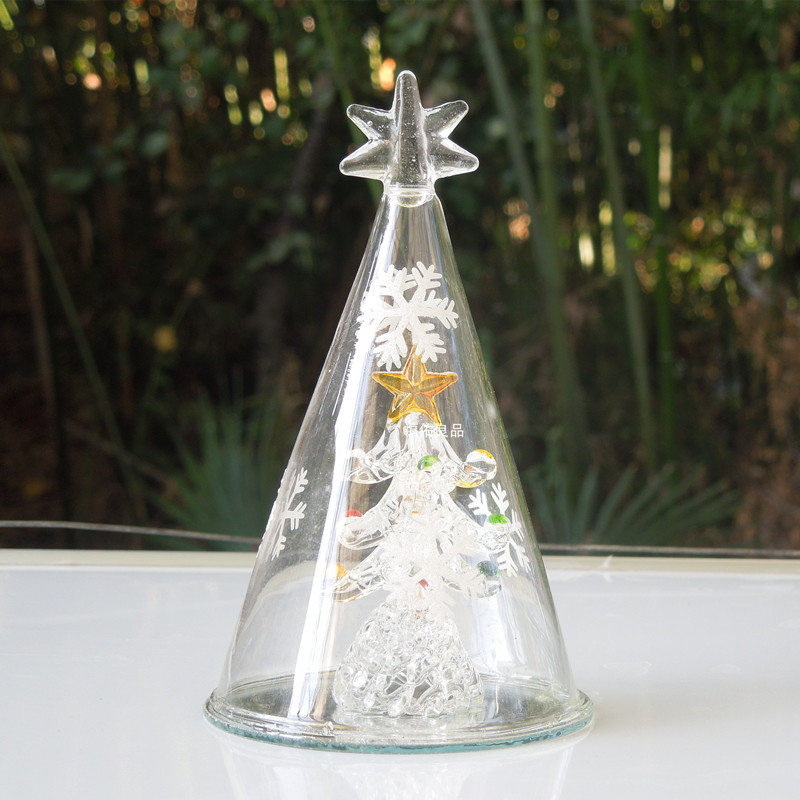 712cm Spun Glass Christmas Tree Table Decorations Mall Holiday Party Window Props