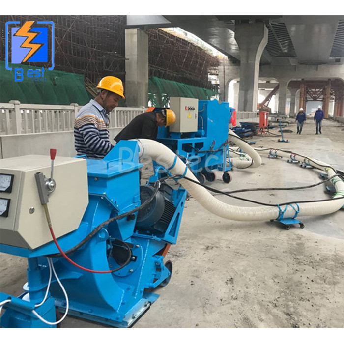 Movable floor shot blasting machine