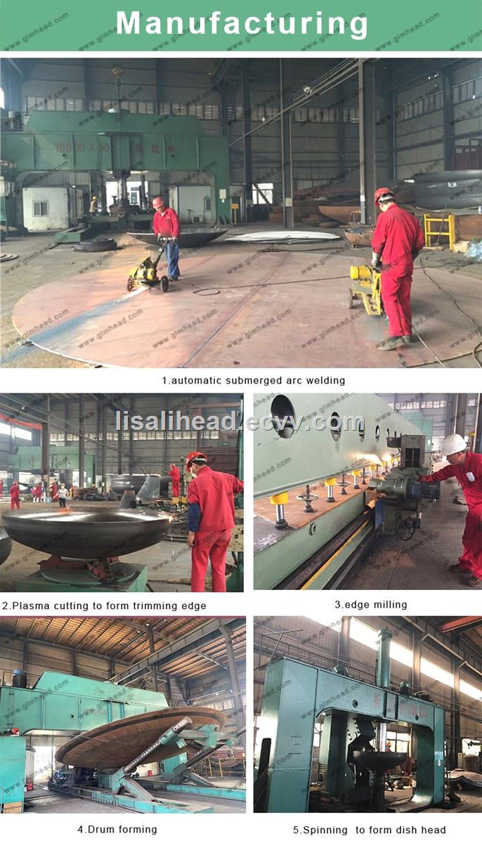 Stainless steel tank dishes end cap Hemispherical Ellipsoidal conical Dished Head