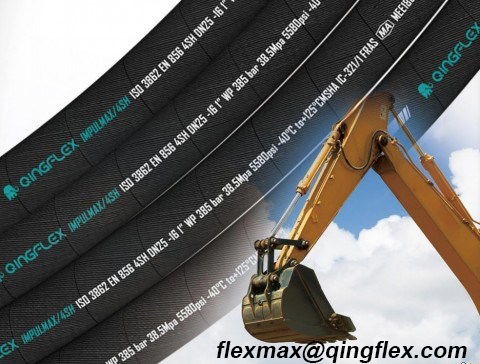 Qingflex Wrapped Cover Steel Wire Spiral Hydraulic Hose En 856 4sp4sh R9 R12