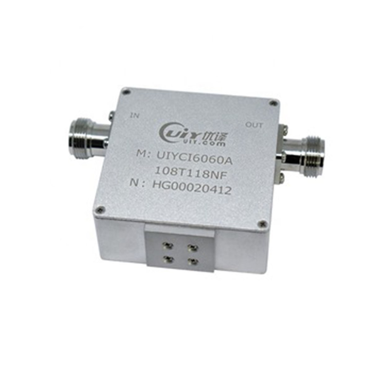 UIY Customized Low Insertion Loss High Isolation 5g RF Design Coaxial Isolator Low Frequency 108 118