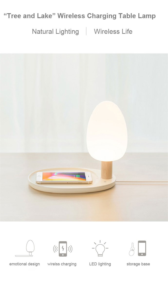 Qi Wireless Fast Charger with LED Desk Lamp