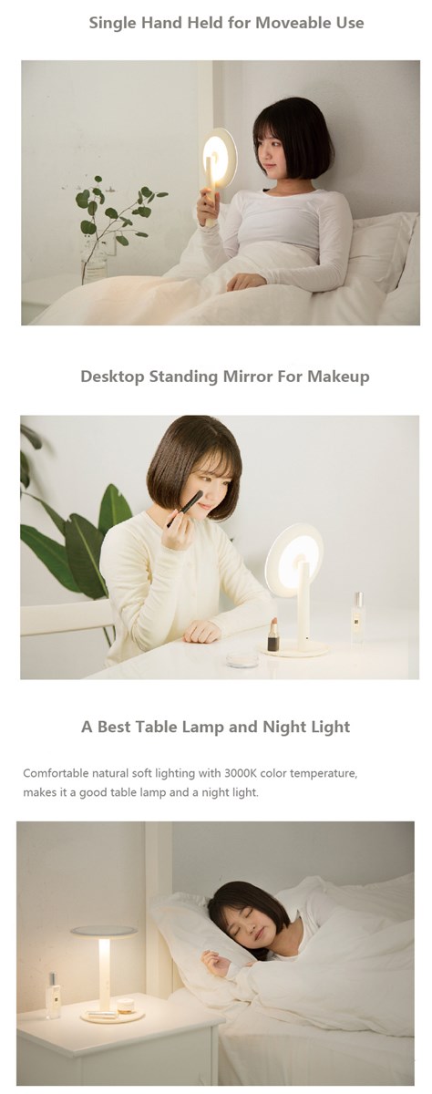 Portable LED Makeup Mirror with Table Lamp
