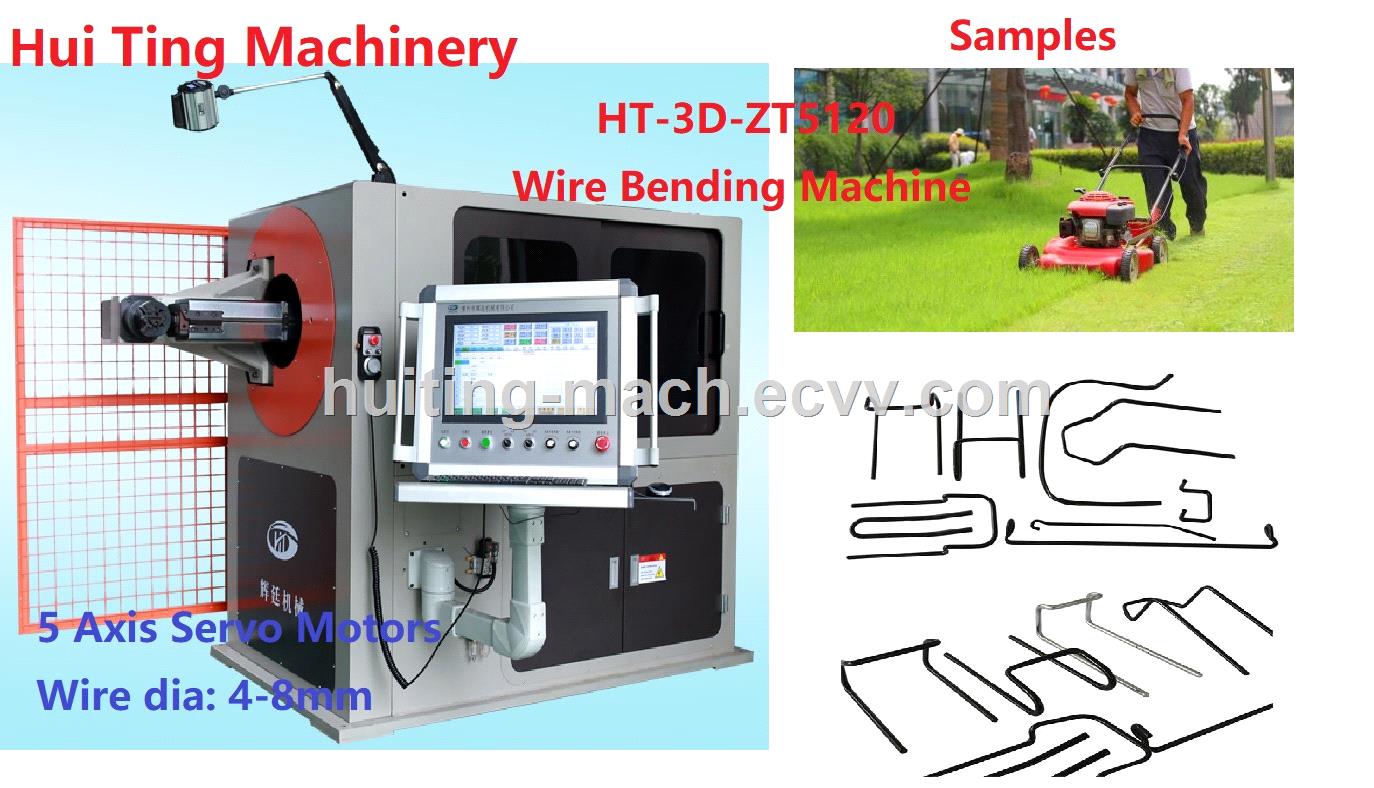 5 axis 512mm wire forming machine HT3DZT5120 wire bending machine auto parts supermarket trolley seat frames