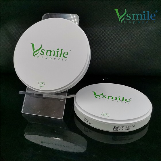 Vsmile 98mm HT Dental Zirconia Block 1350Mpa with High Translucency 37 white block for Coping for Dental Lab CADCAM