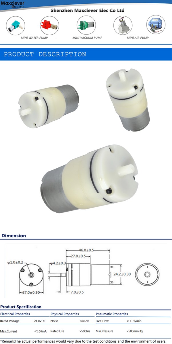 MPA1002 Pillow inflator DC diaphragm air pump compressor mini electronic Micro air pump for medical use