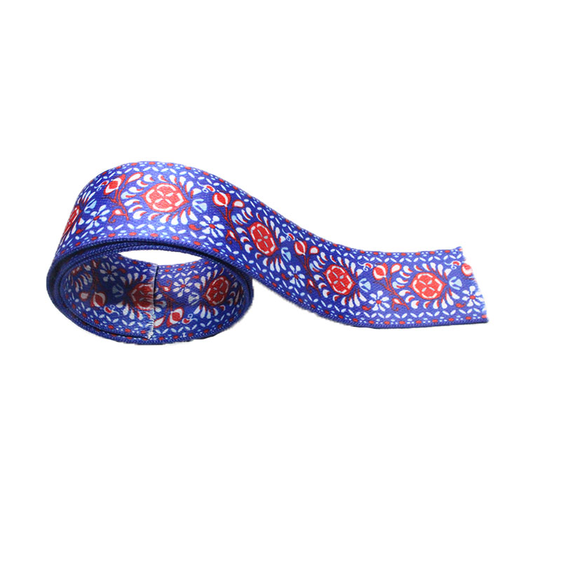 Jacquard heat transfer printing polyester cotton ribbon clothing accessories bag ribbon can be customized