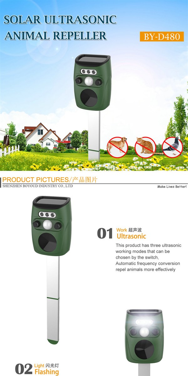 Animal Ultrasonic Repeller Solar Bird Repellent Device
