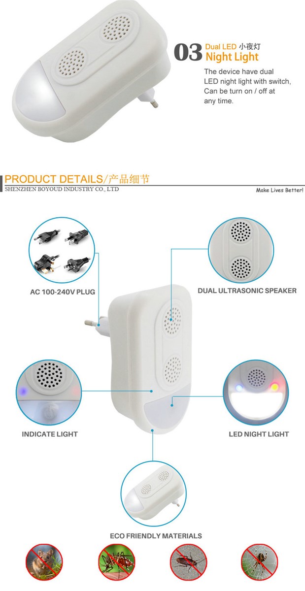 Newest design dual speaker pest repeller ultrasonic repeller