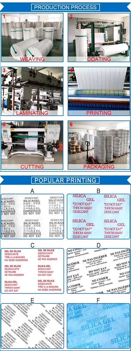 common english printed packing desiccant use non woven fabric roll