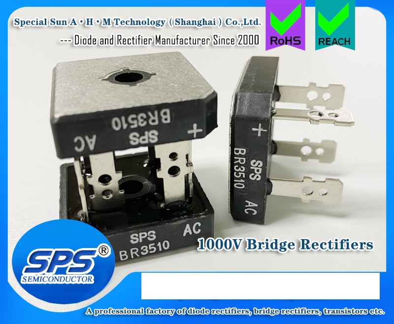 SPS 35A 1000V Square Single Phase Bridge Rectifiers BR3510