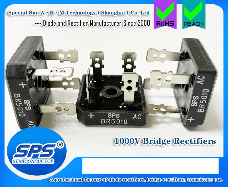 SPS 50A 1000V Square Single Phase Bridge Rectifiers BR5010