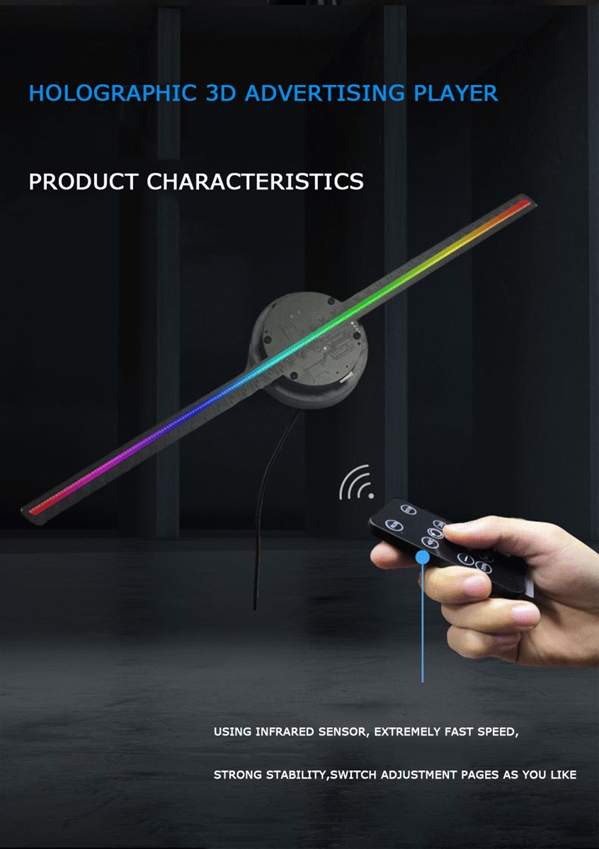 3D Hologram Projector Wifi Control Supermarket Promotion Advertising Fan Disiplayer