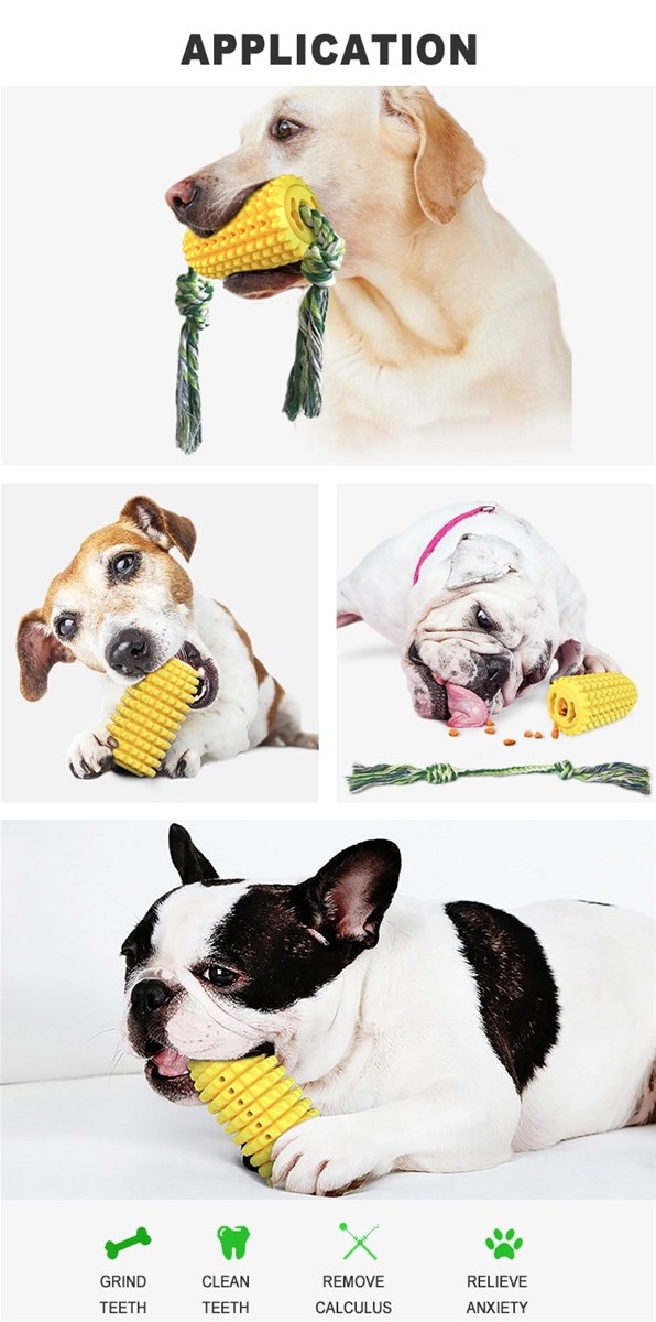 Long Lasting Safe Durable Corn Shaped Pet Dog Teeth Cleaning Toy