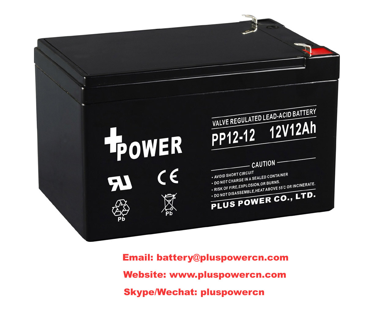 12V12AH VRLA Rechargeable Batteries for UPS