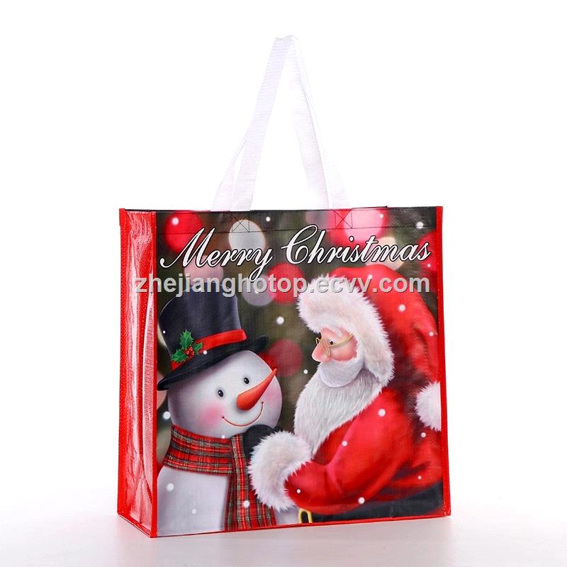 Custom Printed Eco Friendly Christmas Gift Laminated Promotional Non Woven Tote Fashion Shopping Bag