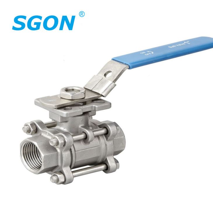 3PC Threaded Ball Valve with ISO5211 Mounting Pad