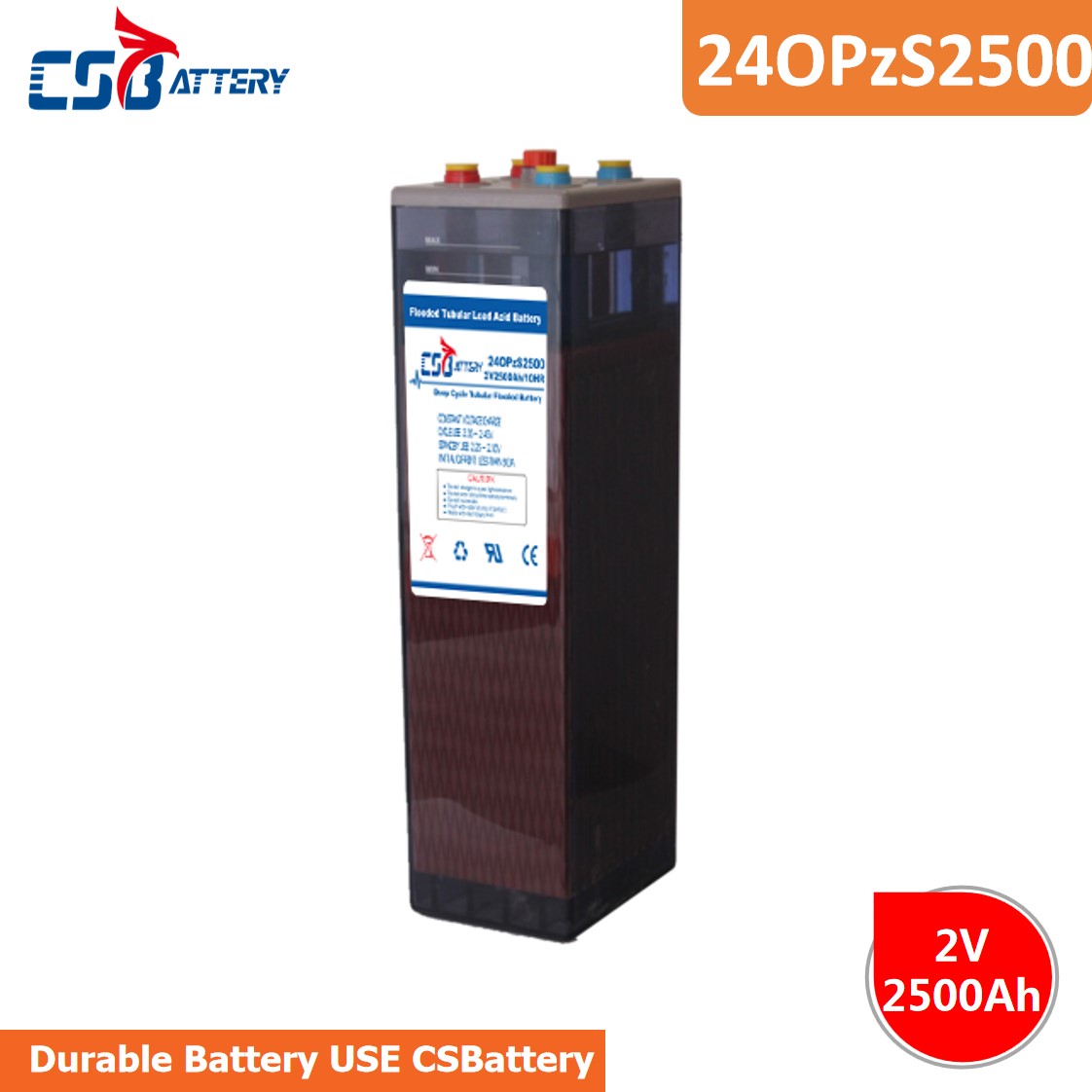 Csbattery 2V2000ah Solar Storage Opzs Battery for MarineAutomotiveSolarWindPowerSystems