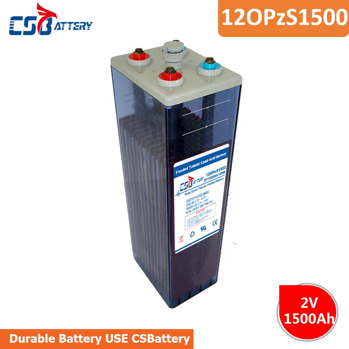 Csbattery 2V1500ah Tubular Opzs Battery for Telecome/UPS/Railway/Security/Medical/Alarm/Cable-TV-Appliation