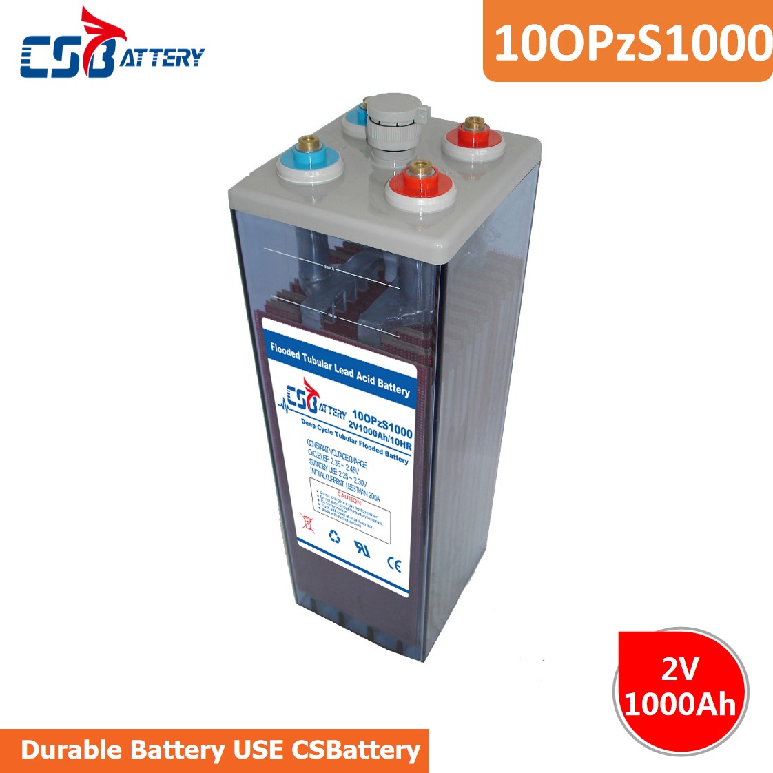 Csbattery 2V1000ah Opzs Tubular Opzs Battery for TelecomSolarInverterPumpForklift
