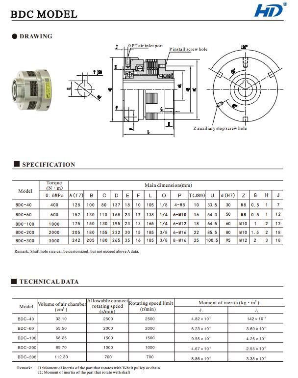 BDC multi discs friction clutch