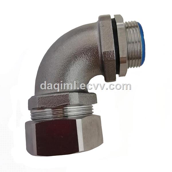 Flexible conduit elbow connectors 90 degree stainless steel liquid tight connectors