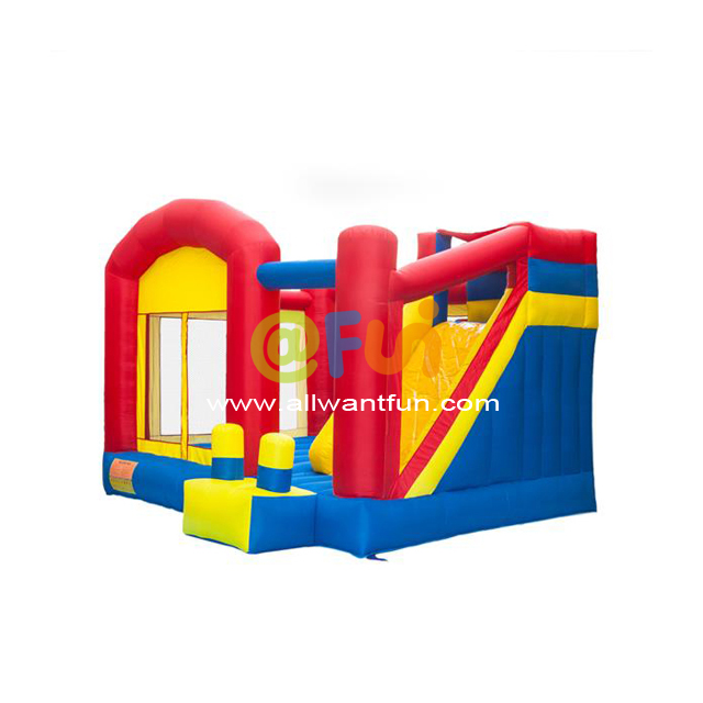 Small Bouncy Castle With Slide Nylon Cloth Material Inflatable Bouncer Combo Slide Jumping Castle