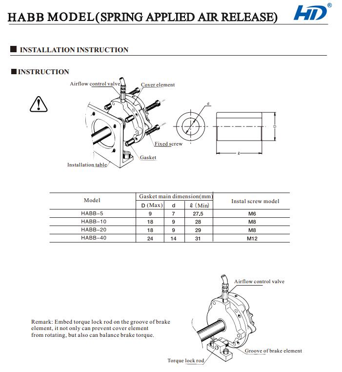 HABB-10 negative safe disc brake HABB-10 negative safe disc brake
